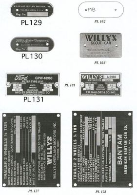 Plaques chassis willys