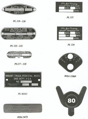 Plaques diverses willys - ford